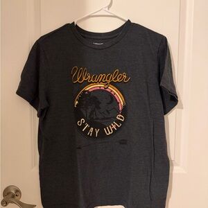 Wrangler Stay Wild Tee in Charcoal